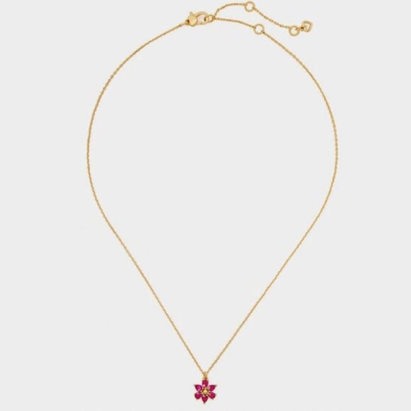 Kate Spade First Bloom Pink CZ Floral Necklace & Earrings Set NWOT + Dust Bag - Picture 5 of 16